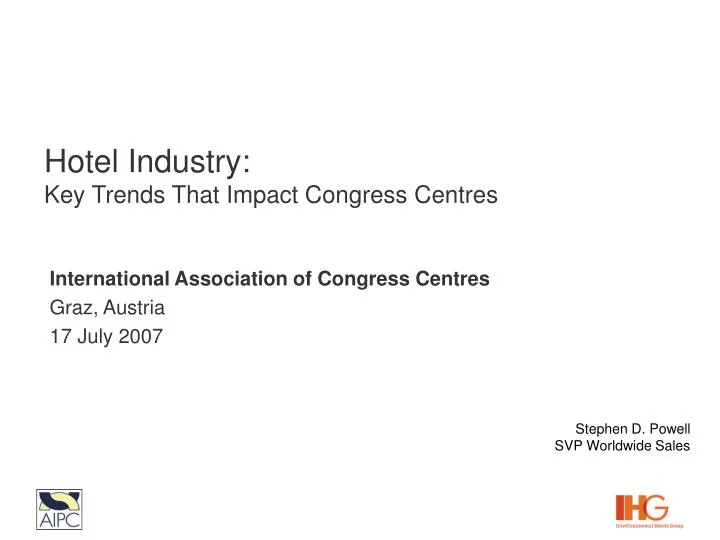 hotel industry key trends that impact congress centres n.