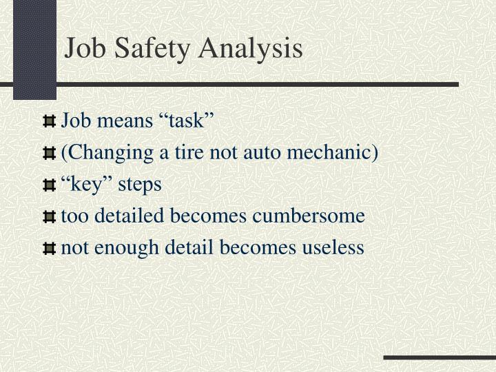 Definition of job safety analysis