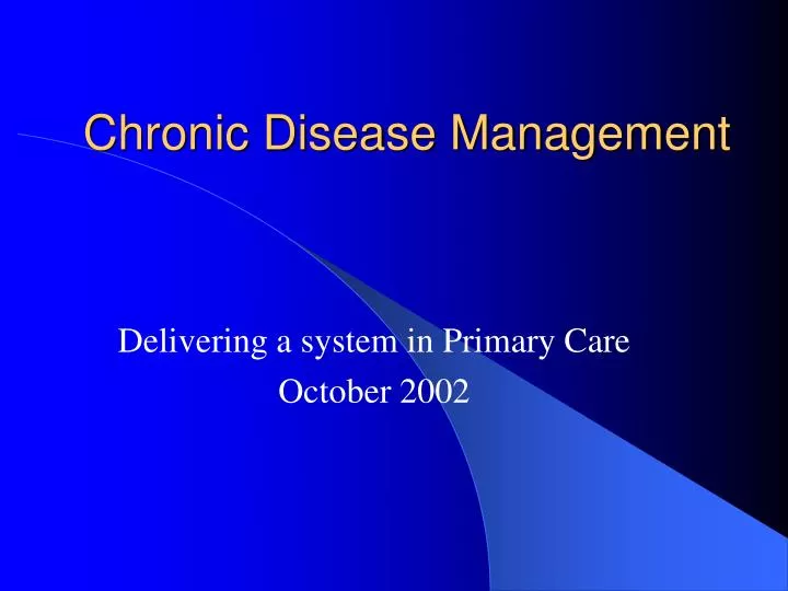 chronic disease management n.