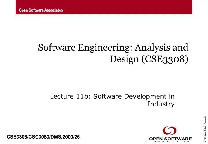 PPT - Software Engineering: Analysis and Design (CSE3308) PowerPoint ...