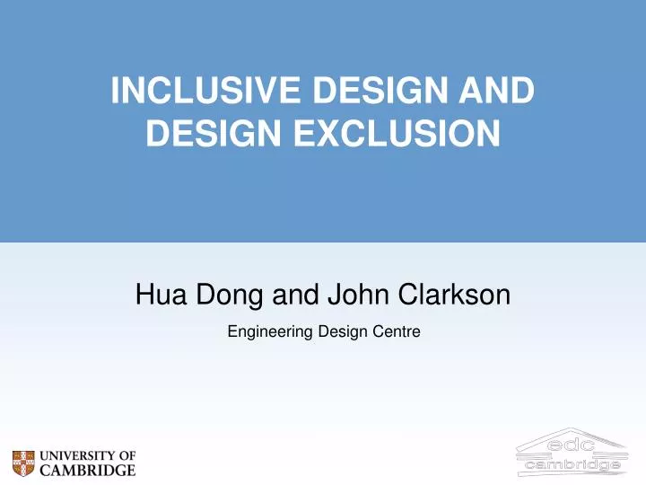 inclusive design and design exclusion n.