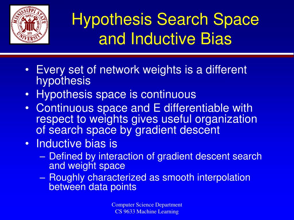hypothesis space and inductive bias in machine learning ppt