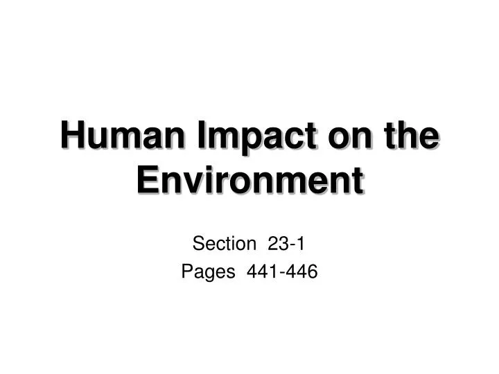 human impact on the environment n.