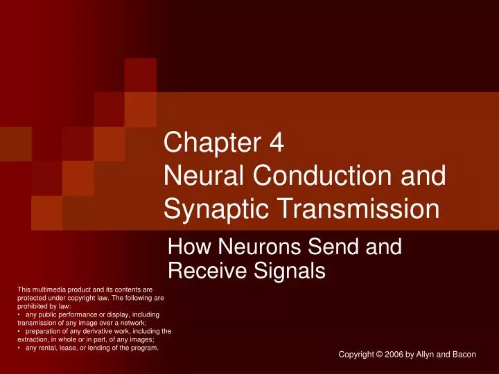 chapter 4 neural conduction and synaptic transmission n.