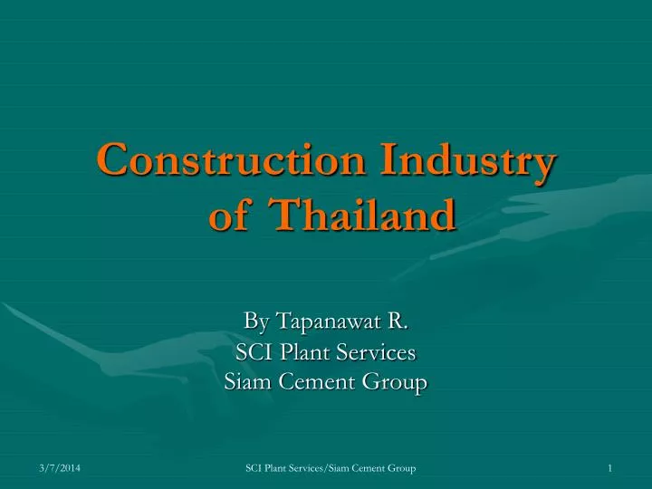 construction industry of thailand n.