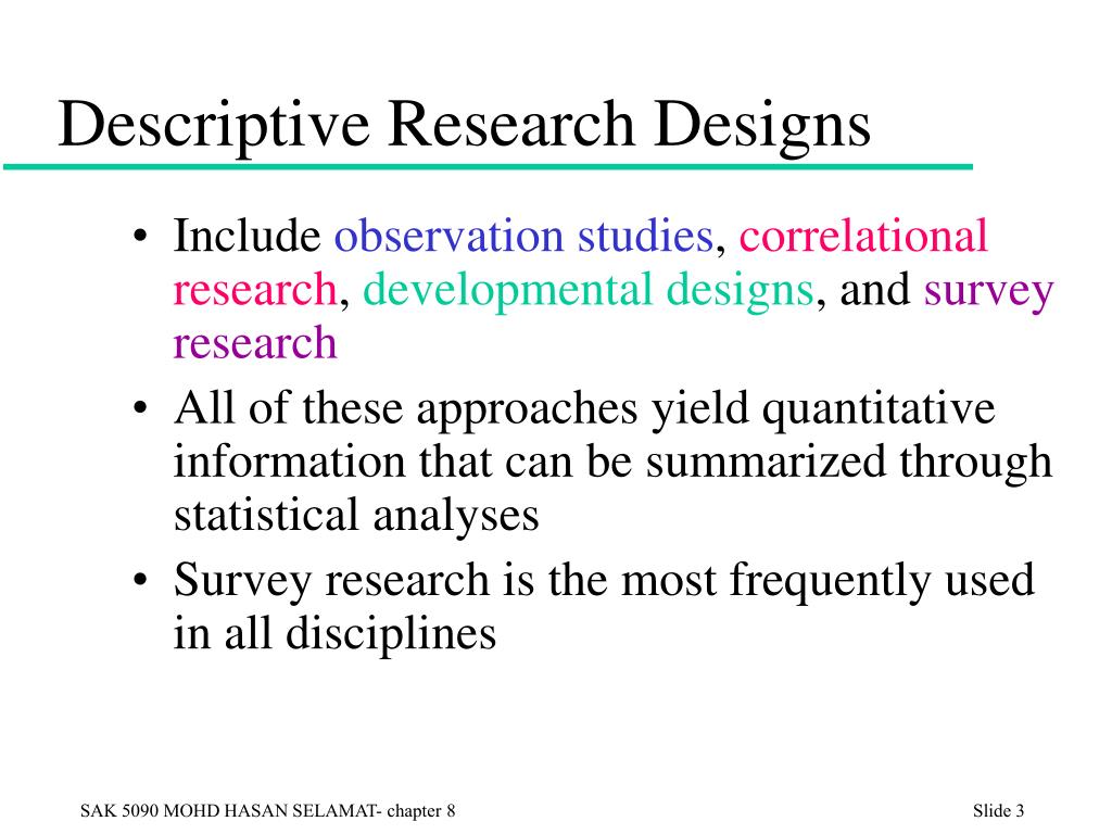quantitative research title descriptive design example