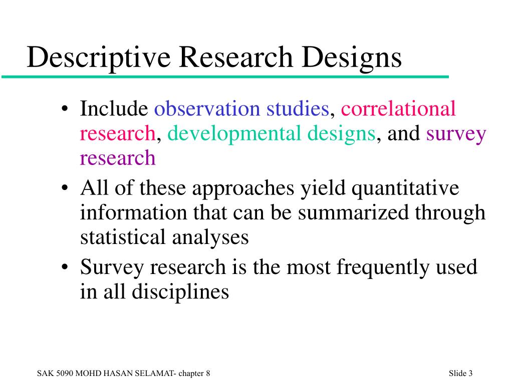 descriptive or survey research design