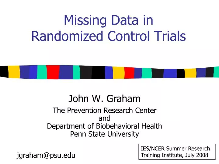 missing data in randomized control trials n.