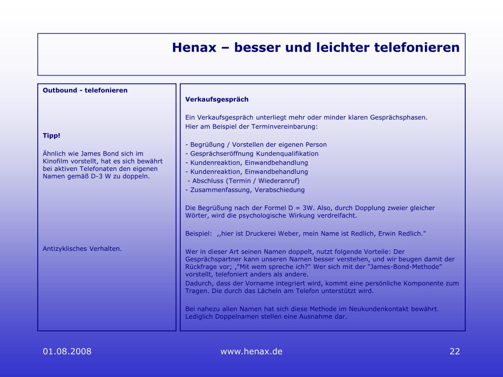 Ppt Henax Besser Und Leichter Telefonieren Powerpoint Presentation Id 381568