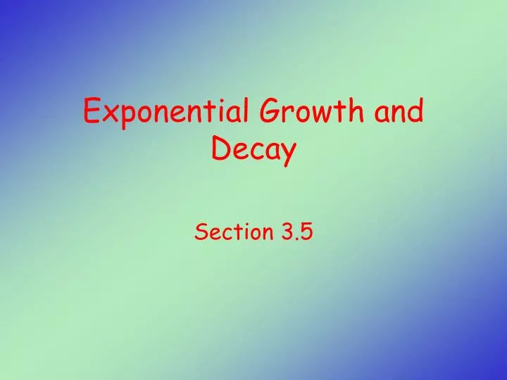exponential growth and decay n.