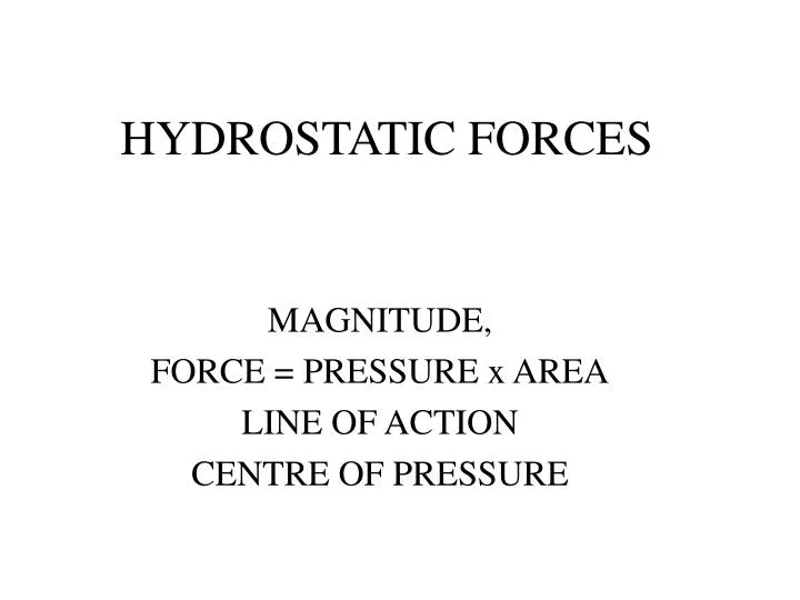 hydrostatic forces n.