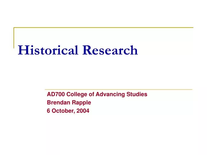 historical research n.