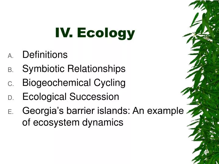 iv ecology n.