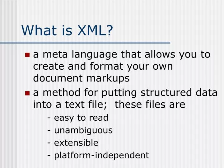 what is xml presentation