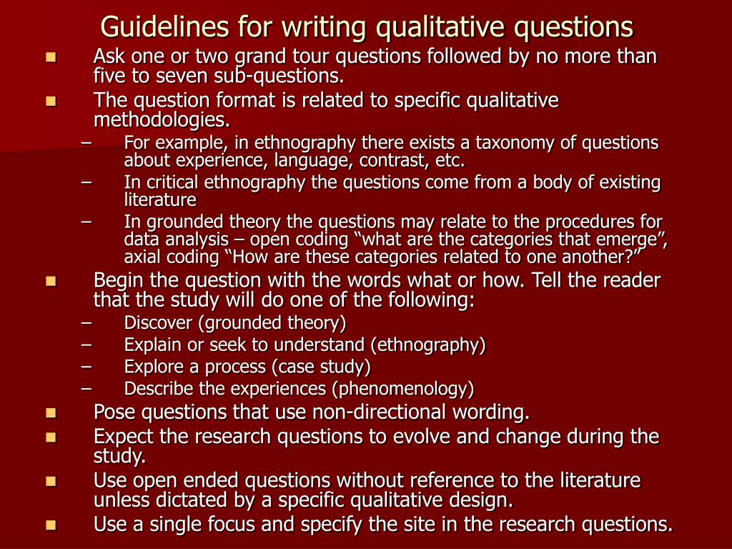 grand tour questions qualitative research example
