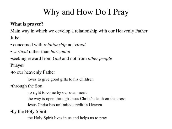 why and how do i pray n.