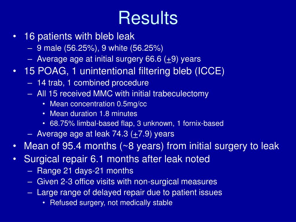 PPT Bleb leak characteristics and success of repair following