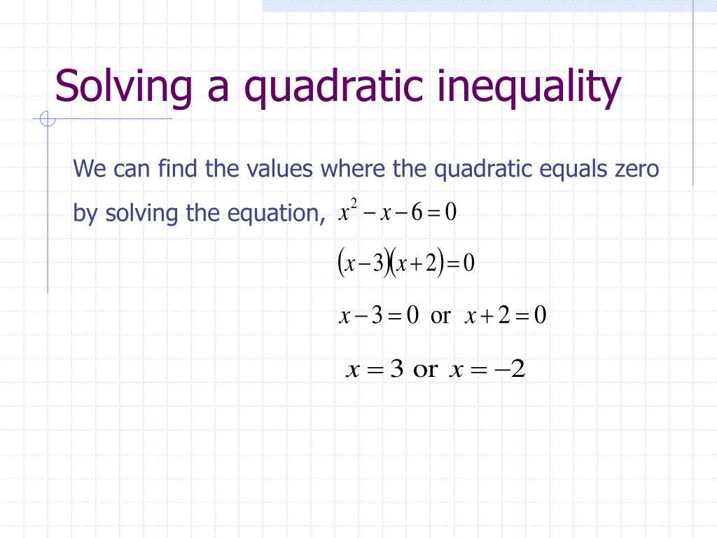 powerpoint presentation on quadratic inequalities