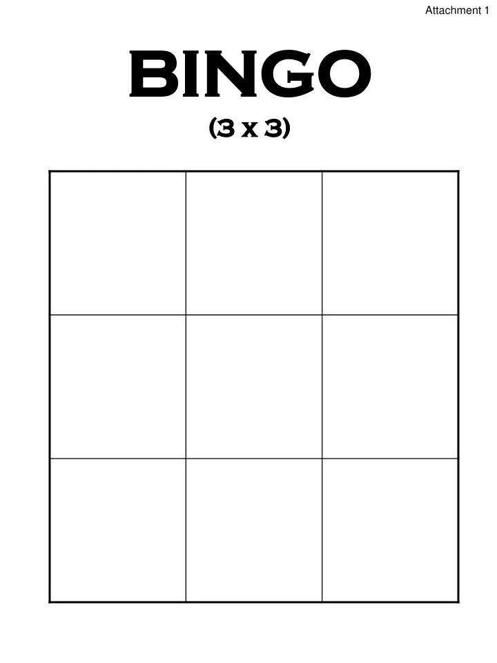 bingo 3 x 3 n.