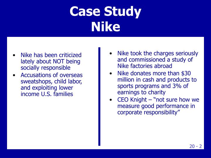 corporate social responsibility case study nike