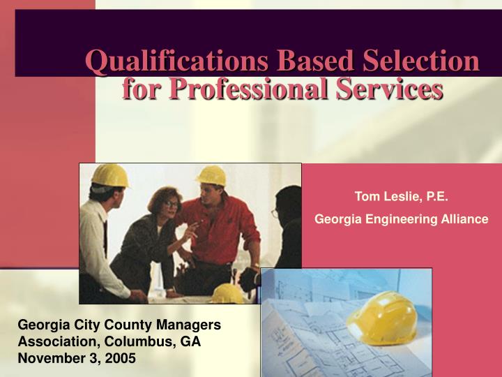 qualifications based selection for professional services n.
