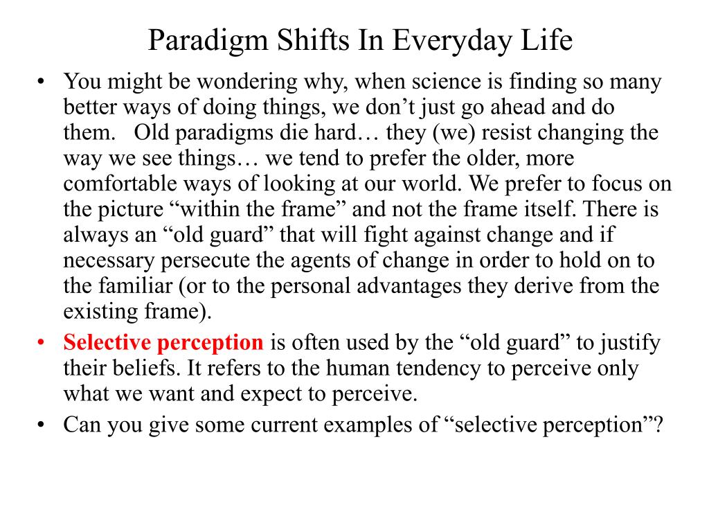 personal paradigm shift
