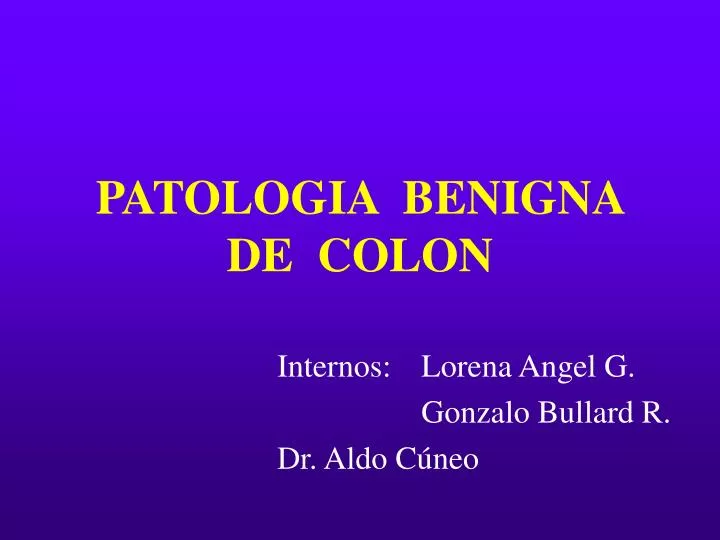 patologia benigna de colon n.
