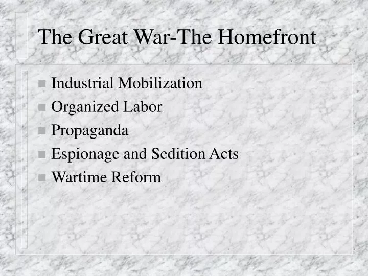 the great war the homefront n.