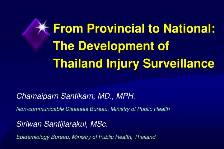 from provincial to national the development of thailand injury surveillance n.