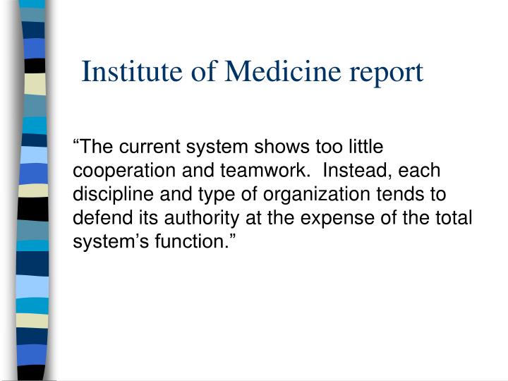 institute of medicine report Read this essay on impact of institute of medicine's report on future of nursing come browse our large digital warehouse of free sample essays get the knowledge you need in order to pass your classes and more. institute of medicine report Read this essay on impact of institute of medicine's report on future of nursing come browse our large digital warehouse of free sample essays get the knowledge you need in order to pass your classes and more.