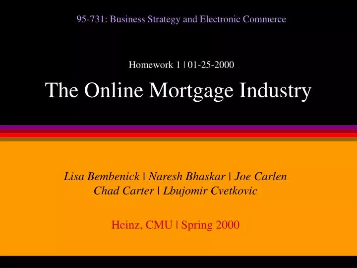 the online mortgage industry n.