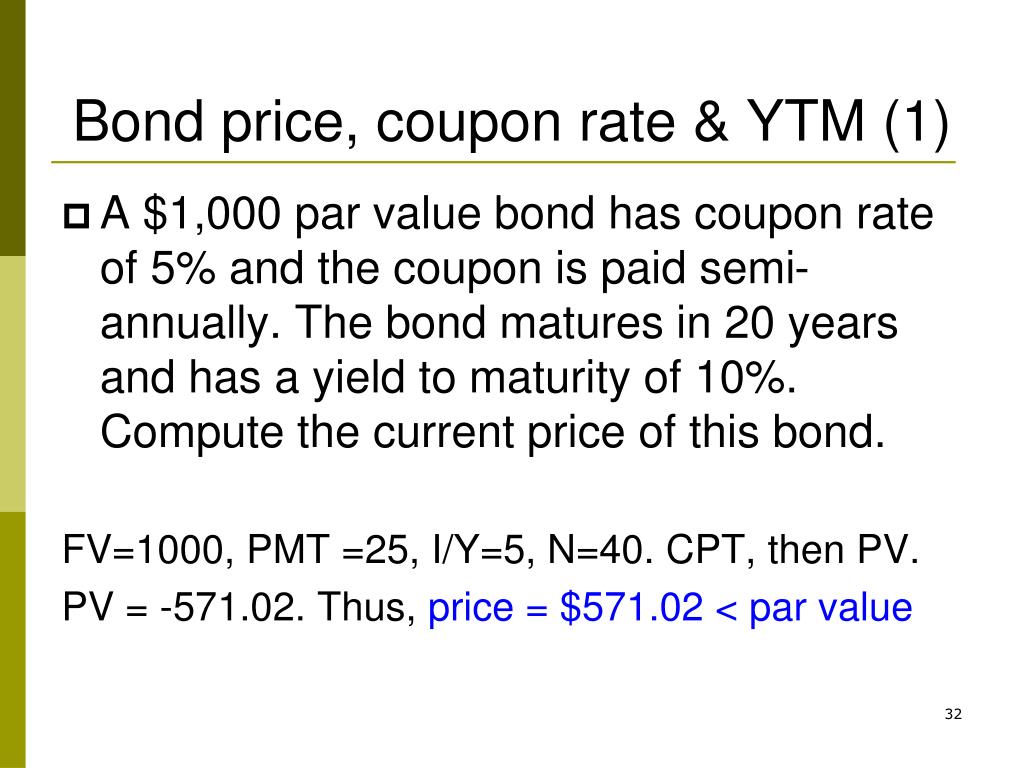 Bond prices. Bond Price. Coupon rate Formula. Current Price of Bond. Semi Annual coupon Bond.