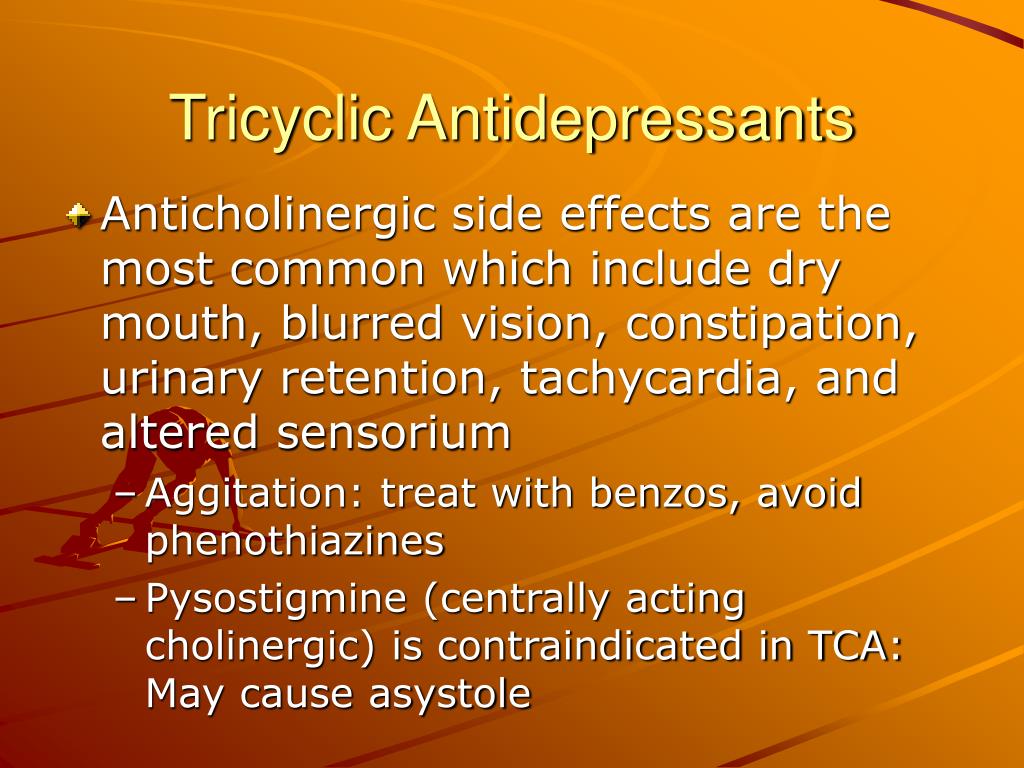 why do tricyclics cause anticholinergic effects