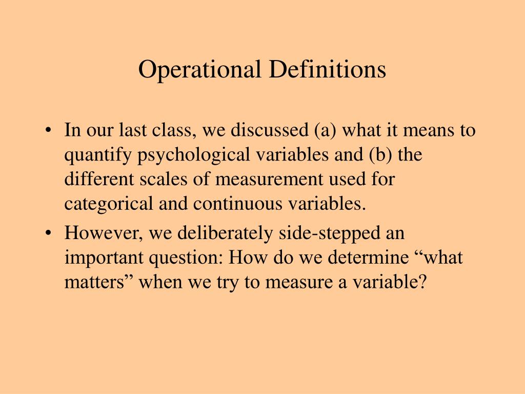 Operational Definition Of Variables Psychology Slideshare