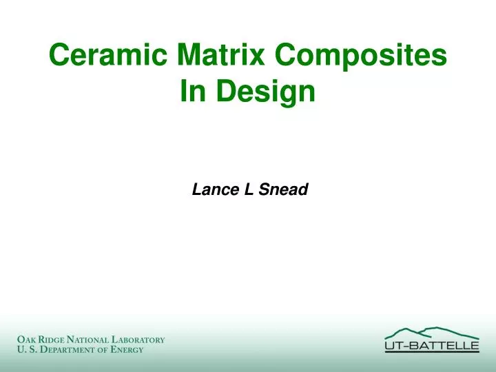 PPT Ceramic Matrix Composites In Design PowerPoint Presentation, free