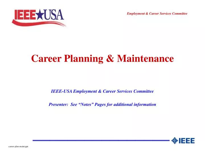 career planning maintenance n.