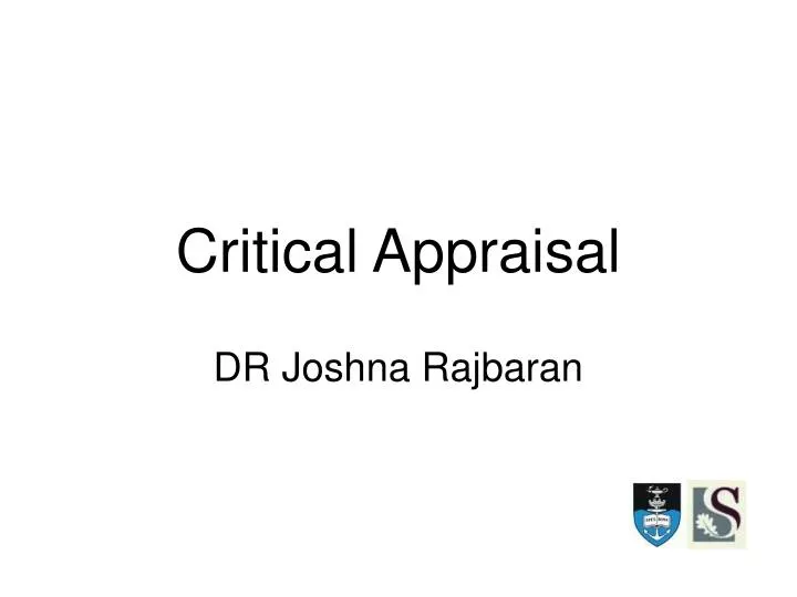 critical appraisal n.
