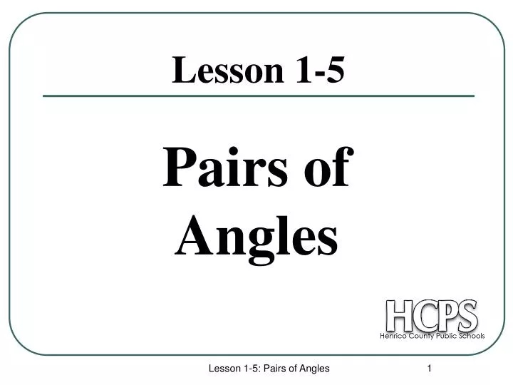 pairs of angles n.