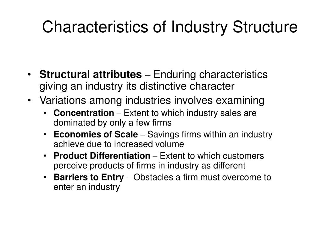 industry characteristics in business plan