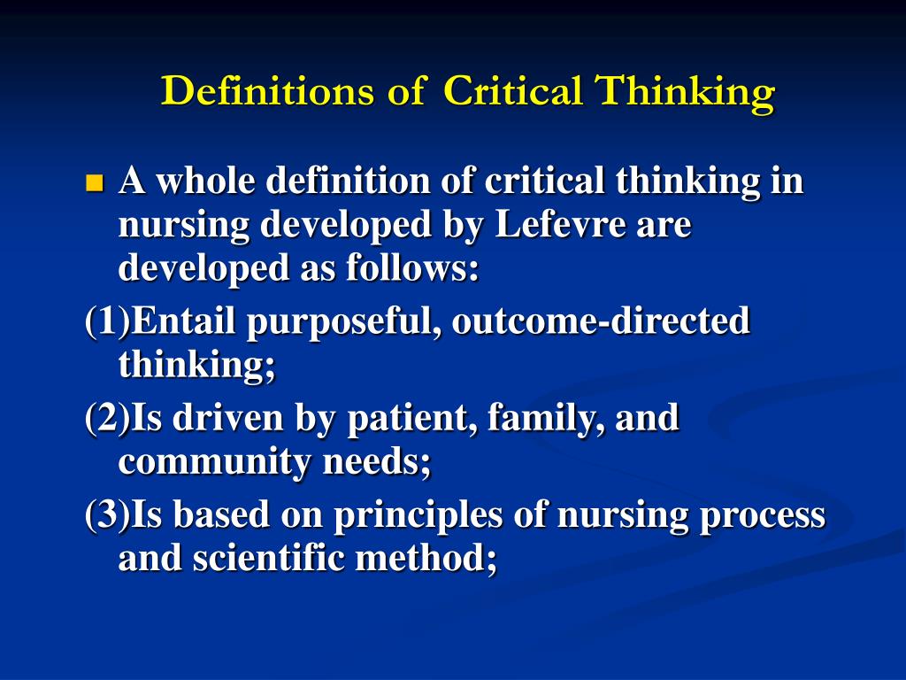 critical thinking medical define