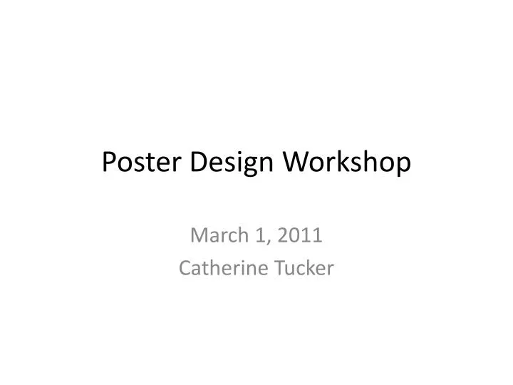 poster design workshop n.