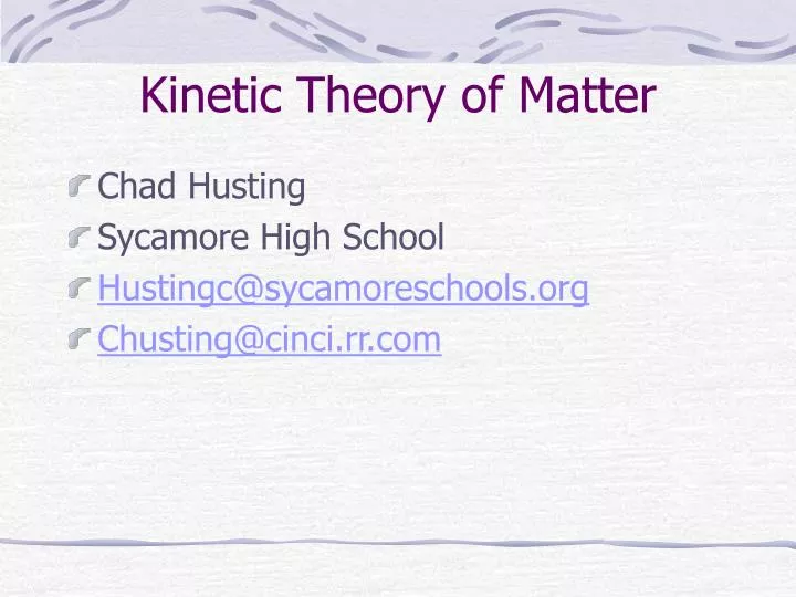 kinetic theory of matter n.