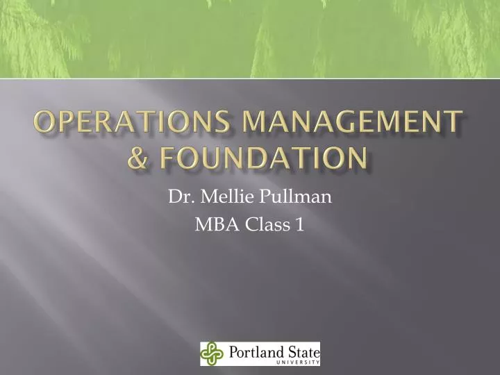 operations management foundation n.