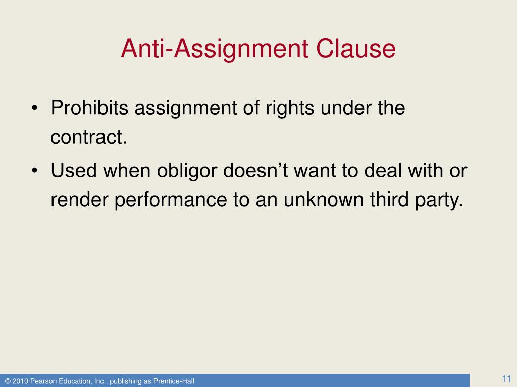 what is anti assignment clause