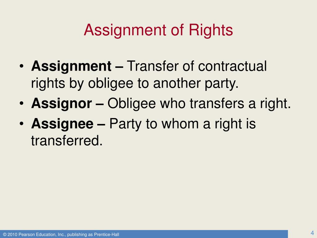 assignment or rights