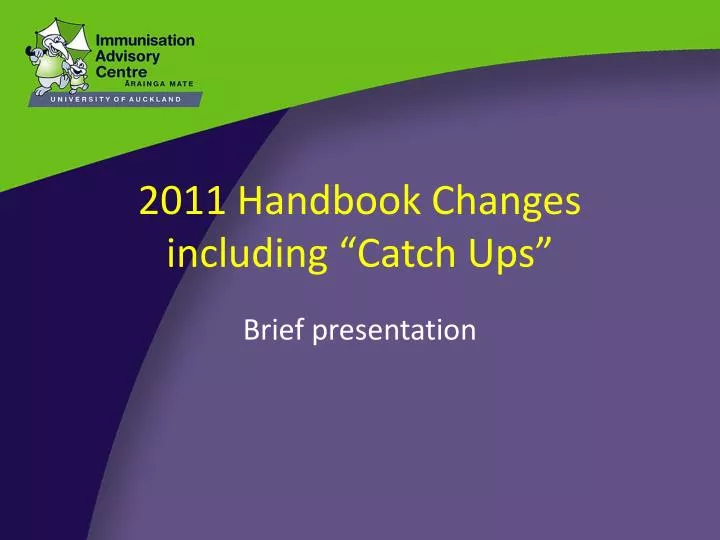 2011 handbook changes including catch ups n.
