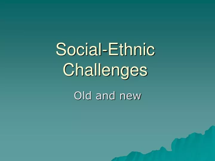 social ethnic challenges n.