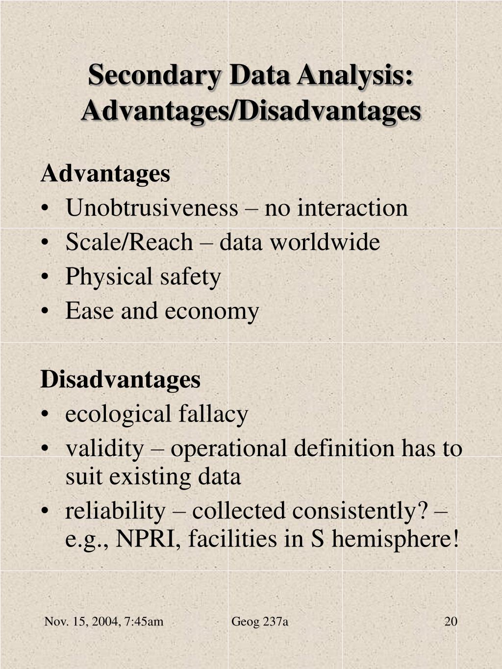 validity and reliability of the data