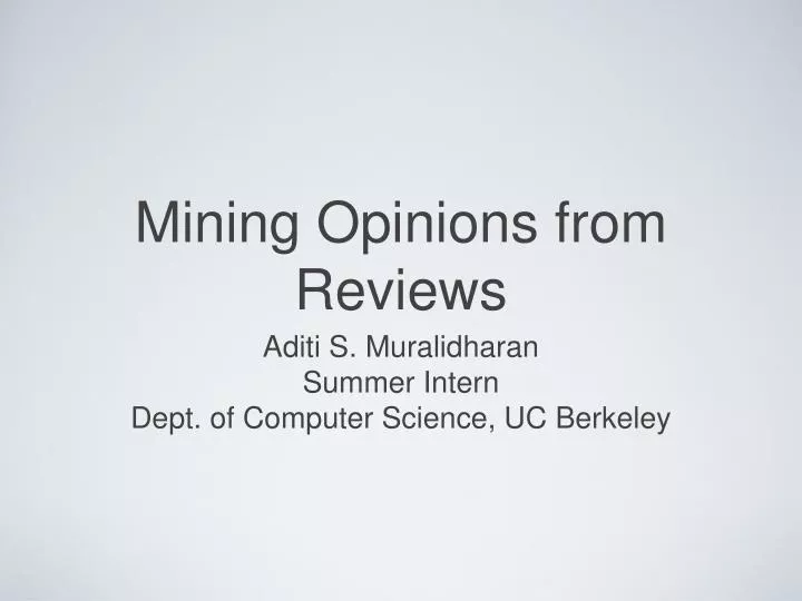 mining opinions from reviews n.