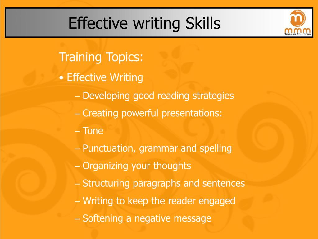 presentation on writing skills ppt